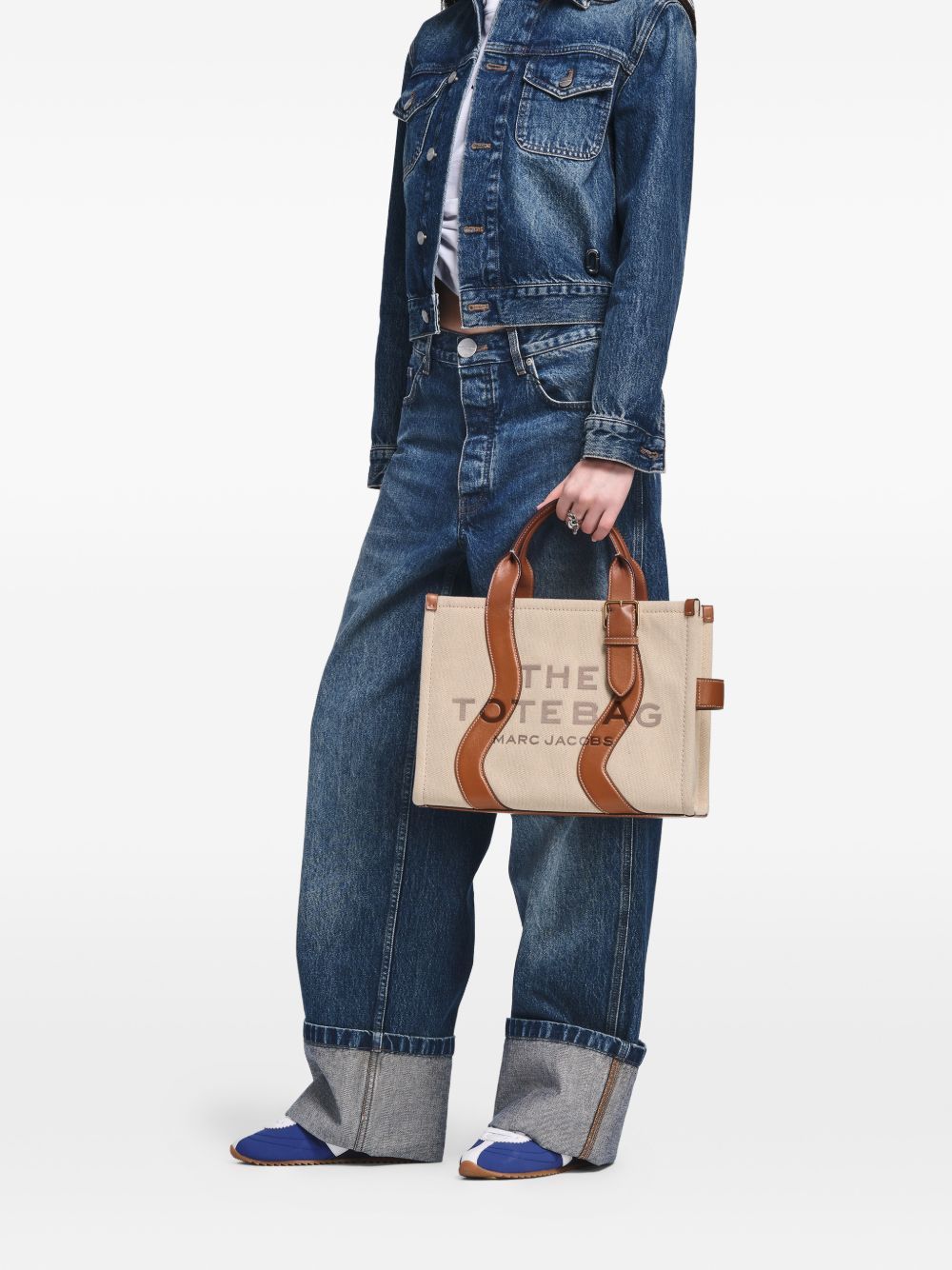 MARC JACOBS The Wavy Canvas Medium Tote Bag in tela 