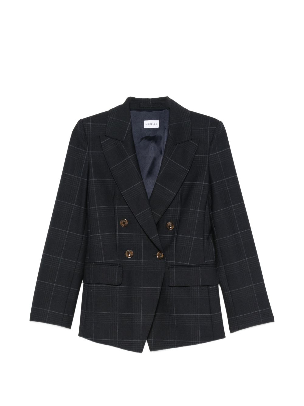 MARELLA Blazer Millefedra blu in tartan elegante 