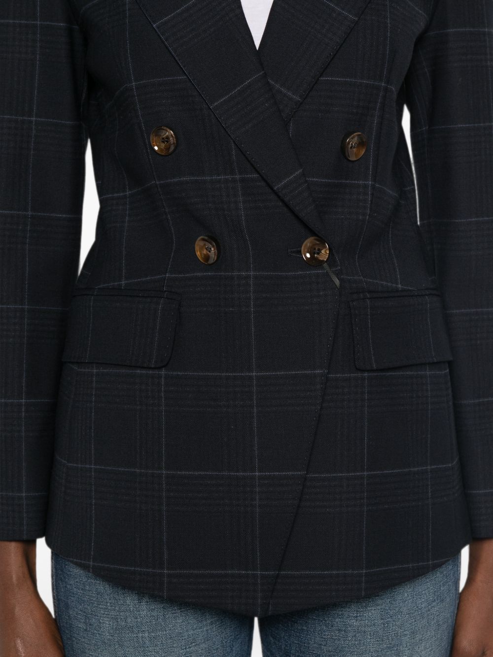 MARELLA Blazer Millefedra blu in tartan elegante 