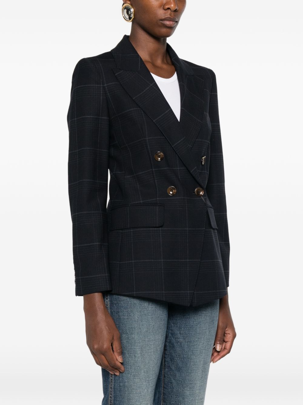 MARELLA Blazer Millefedra blu in tartan elegante 