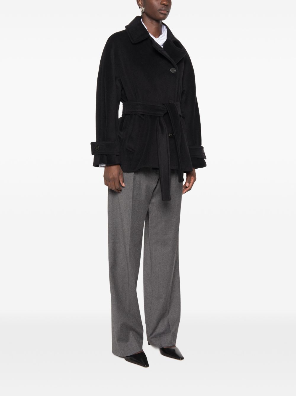 MARELLA Cappotto corto nero in lana vergine 