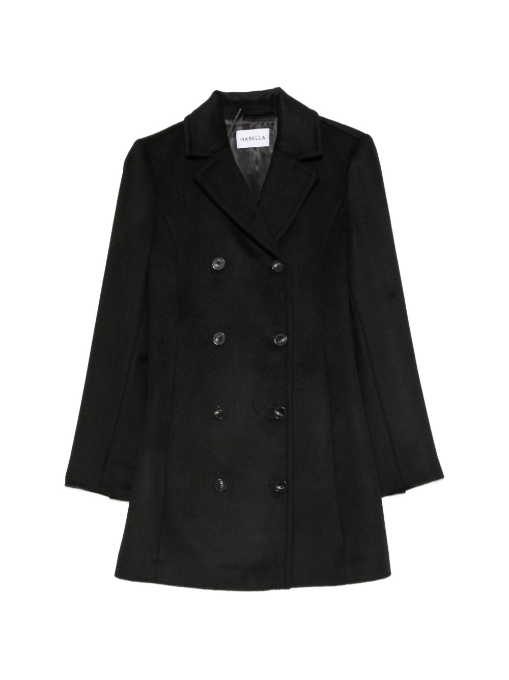 MARELLA Cappotto doppiopetto Pallore nero in lana elegante 