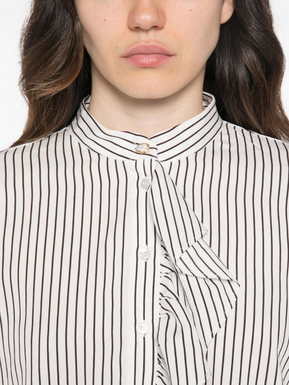 MARELLA Camicia Kiwi a righe con rouches 
