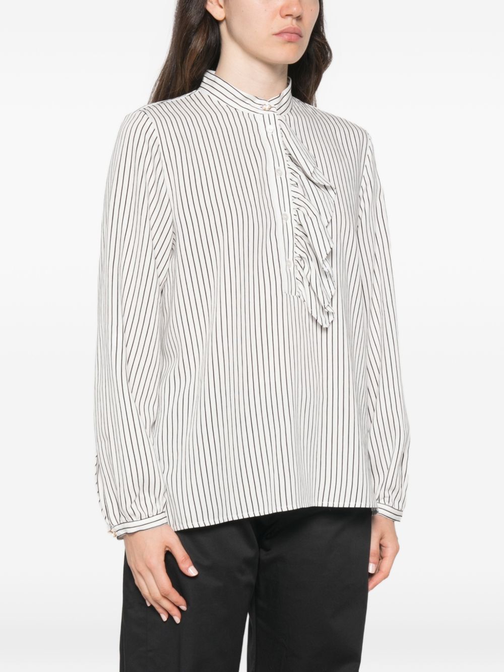 MARELLA Camicia Kiwi a righe con rouches 