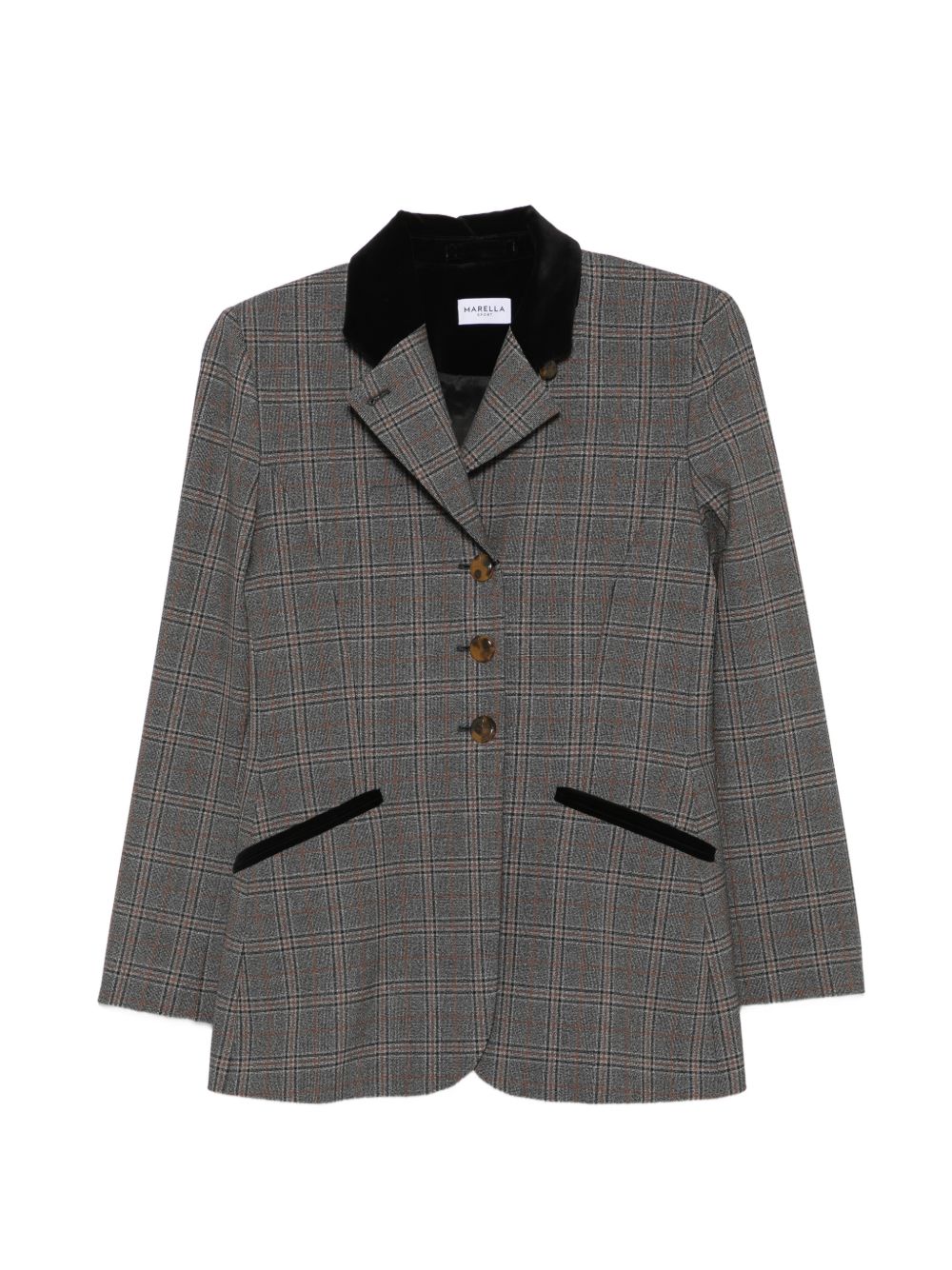 MARELLA SPORT Blazer in twill stretch con dettagli in velluto 