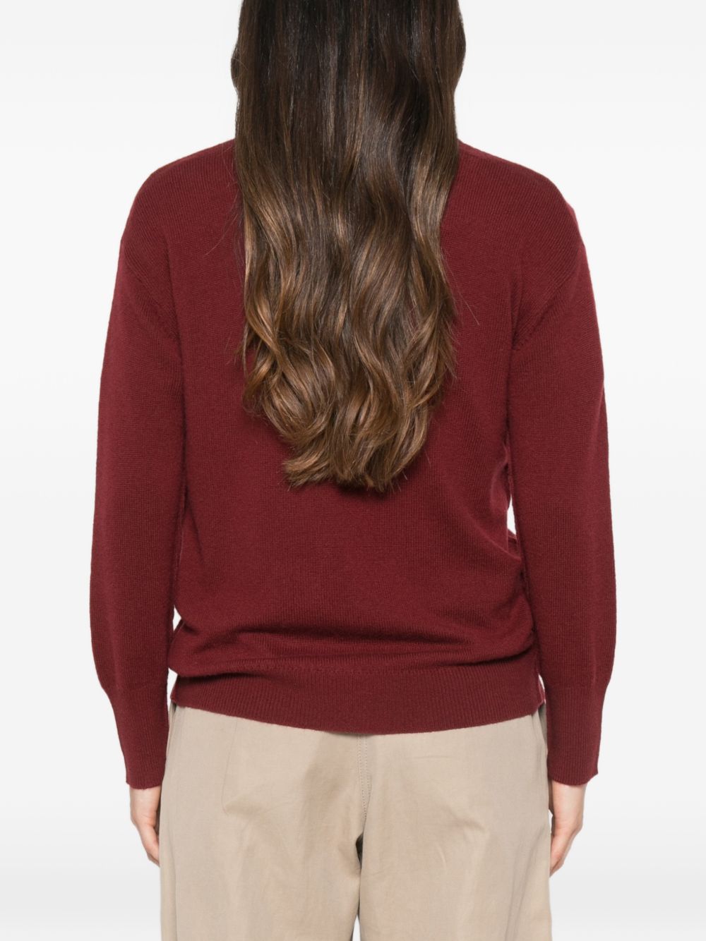 MARELLA SPORT Maglia Giochi bordeaux con foulard al collo integrato 