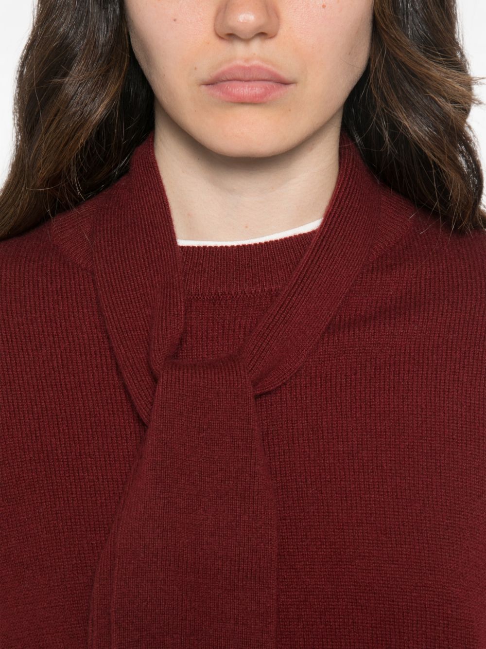 MARELLA SPORT Maglia bordeaux con foulard al collo integrato 