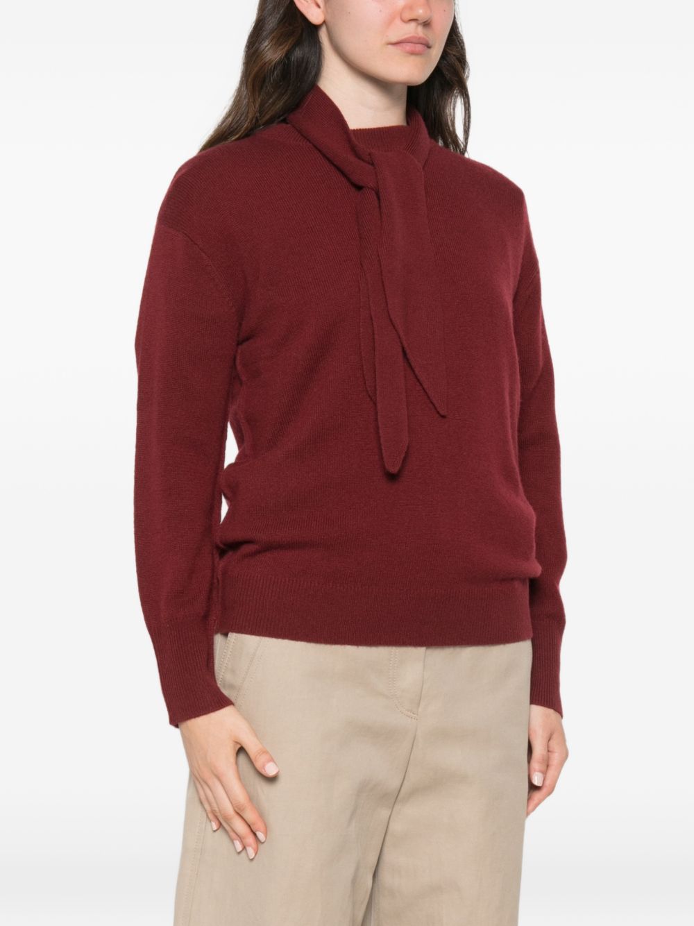 MARELLA SPORT Maglia Giochi bordeaux con foulard al collo integrato 