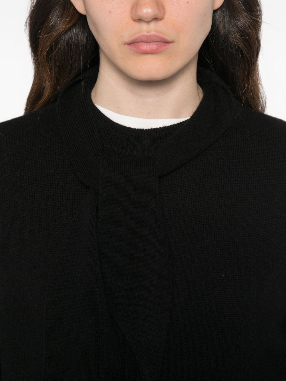 MARELLA SPORT Maglia nera con foulard al collo integrato 