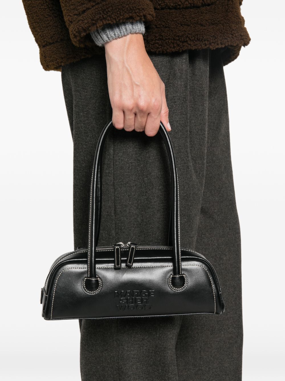 MARGESHERWOOD Borsa a spalla SOFT BOSTON in pelle nera 