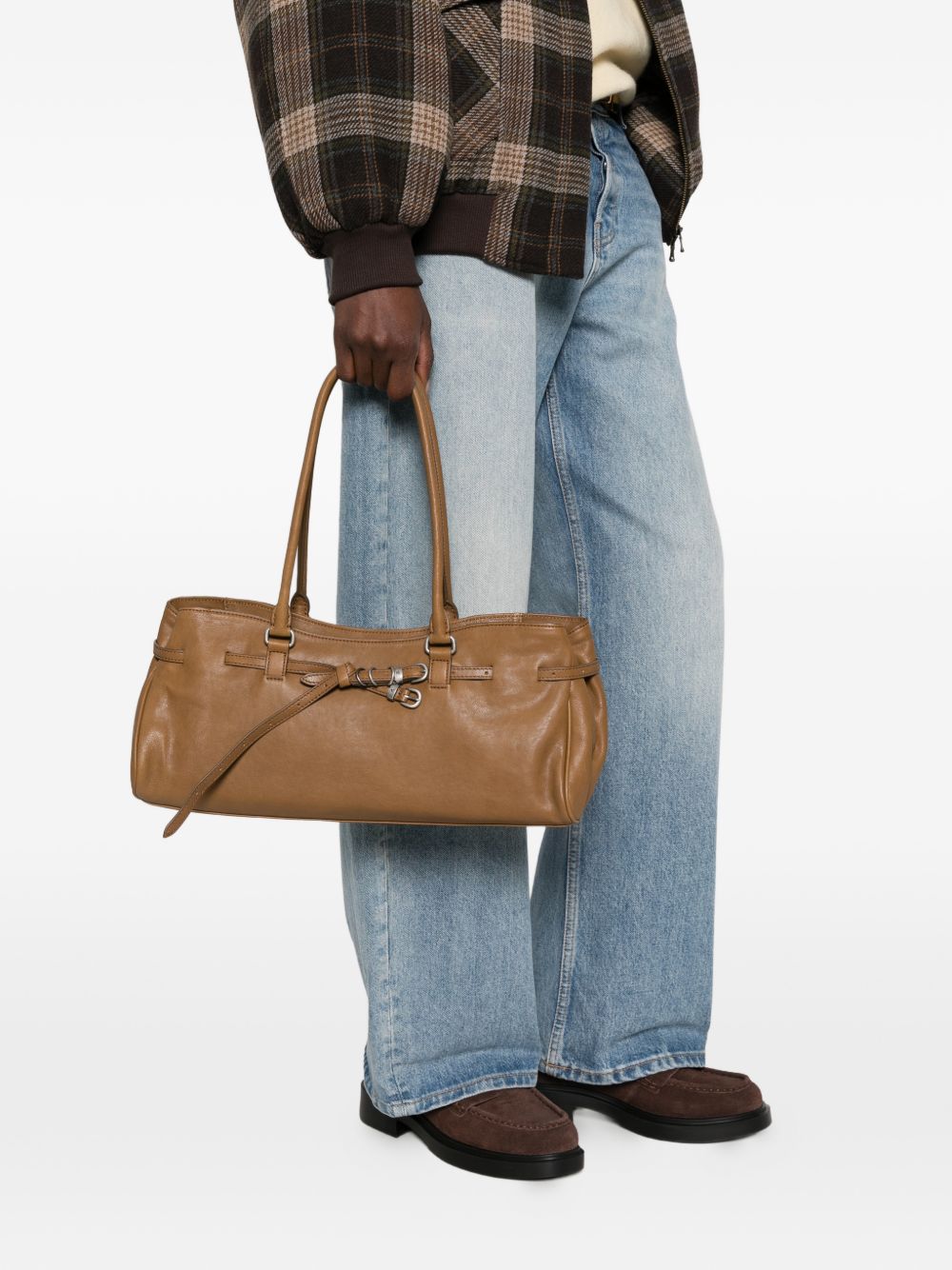 MARGESHERWOOD Borsa Soft Grandma in pelle marrone 