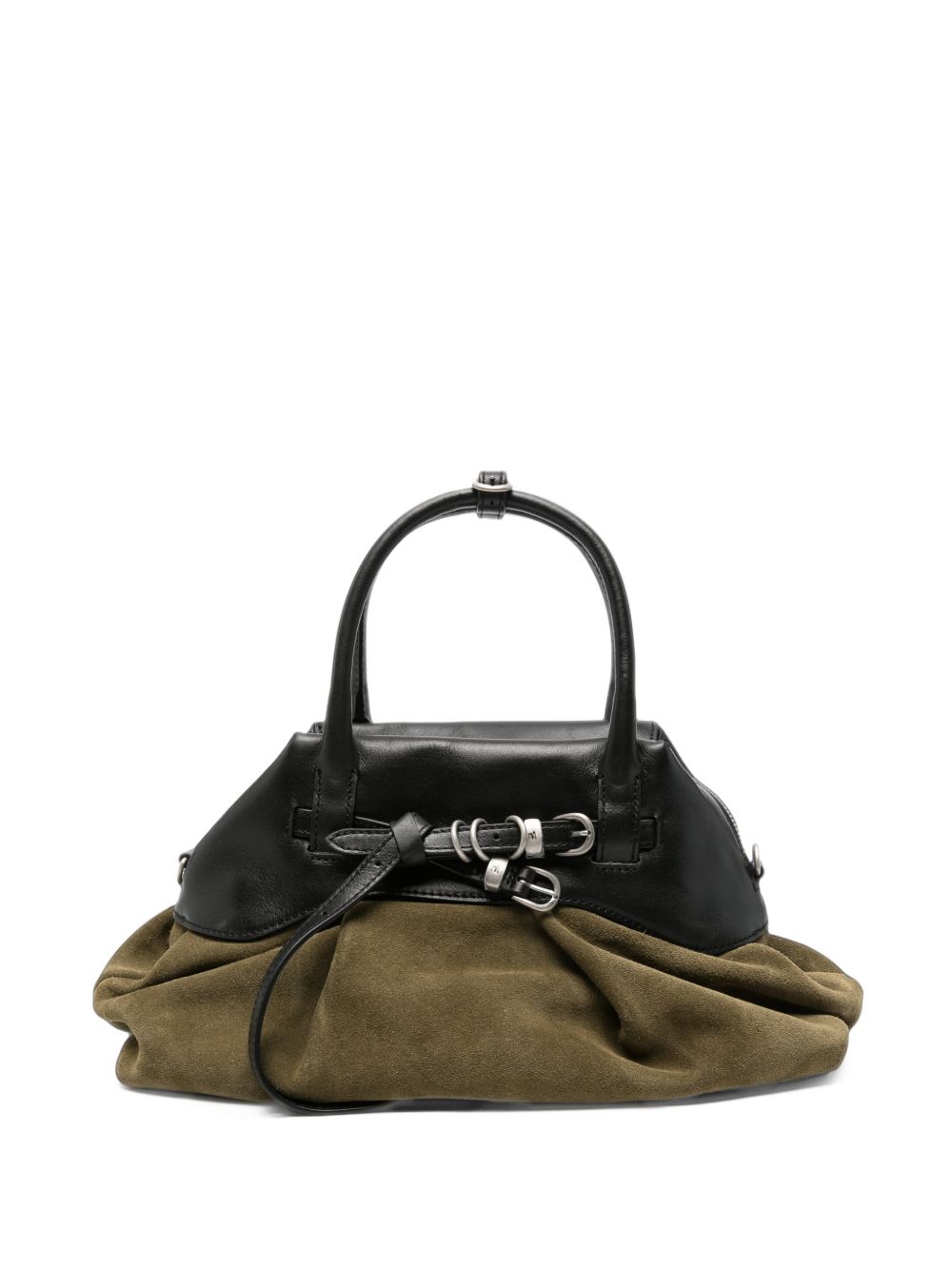 MARGESHERWOOD Borsa a mano Soft Grandma verde oliva e nera 
