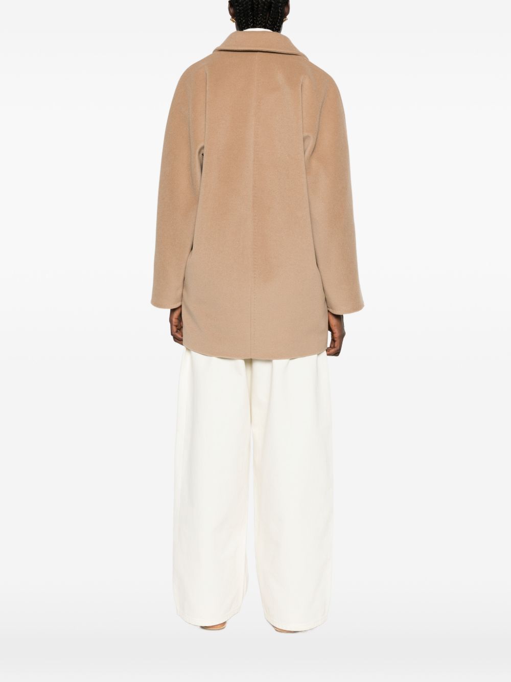 MAX MARA Cappotto Corto Beige in Lana e Cashmere 