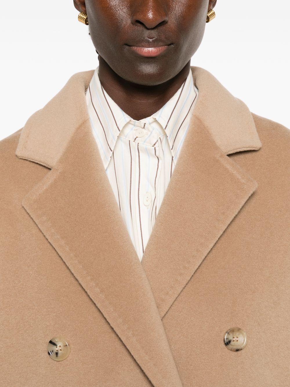 MAX MARA Cappotto Corto Beige in Lana e Cashmere 