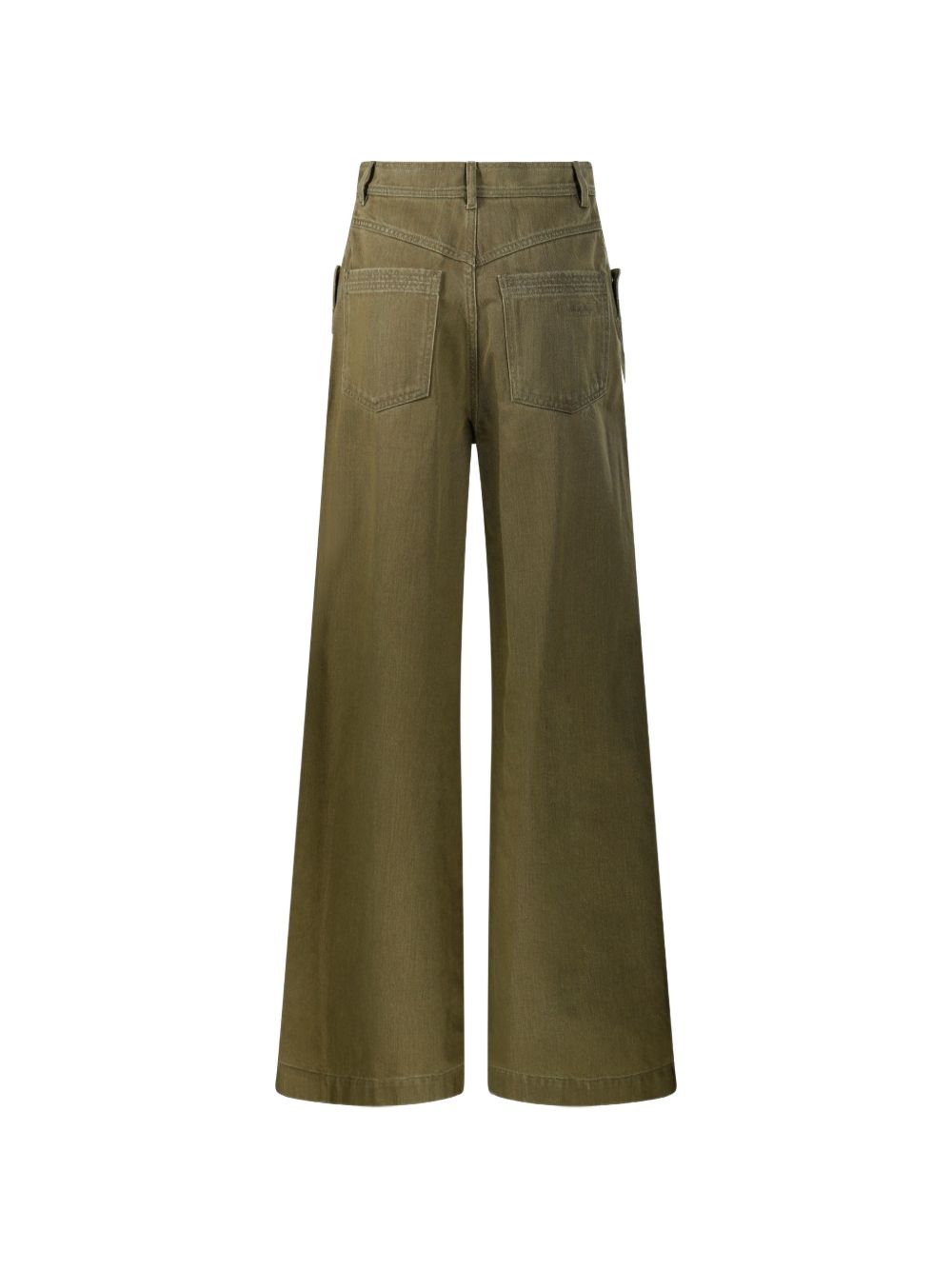 MAX MARA Pantaloni palazzo in cotone a gamba larga con logo ricamato 