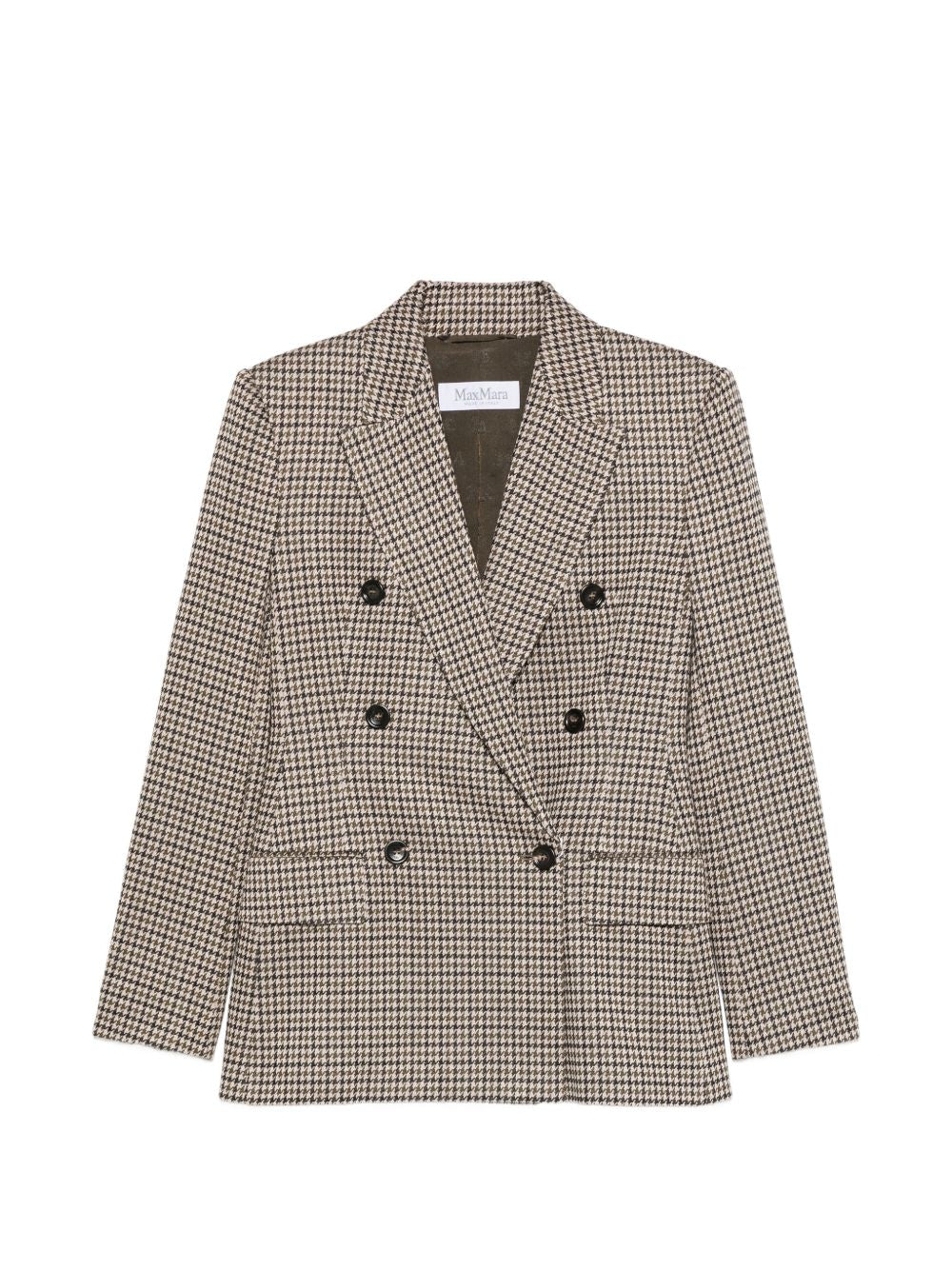 MAX MARA Giacca blazer Eccelso doppiopetto tartan con tasche 