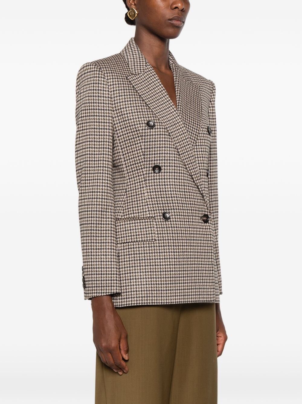 MAX MARA Giacca blazer Eccelso doppiopetto tartan con tasche 