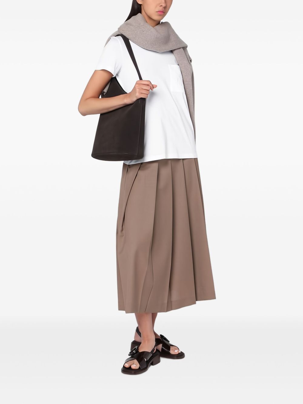 MAX MARA T-shirt bianca in puro cotone a maniche corte 