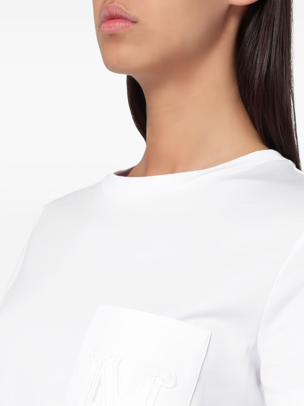 MAX MARA T-shirt bianca in puro cotone a maniche corte 