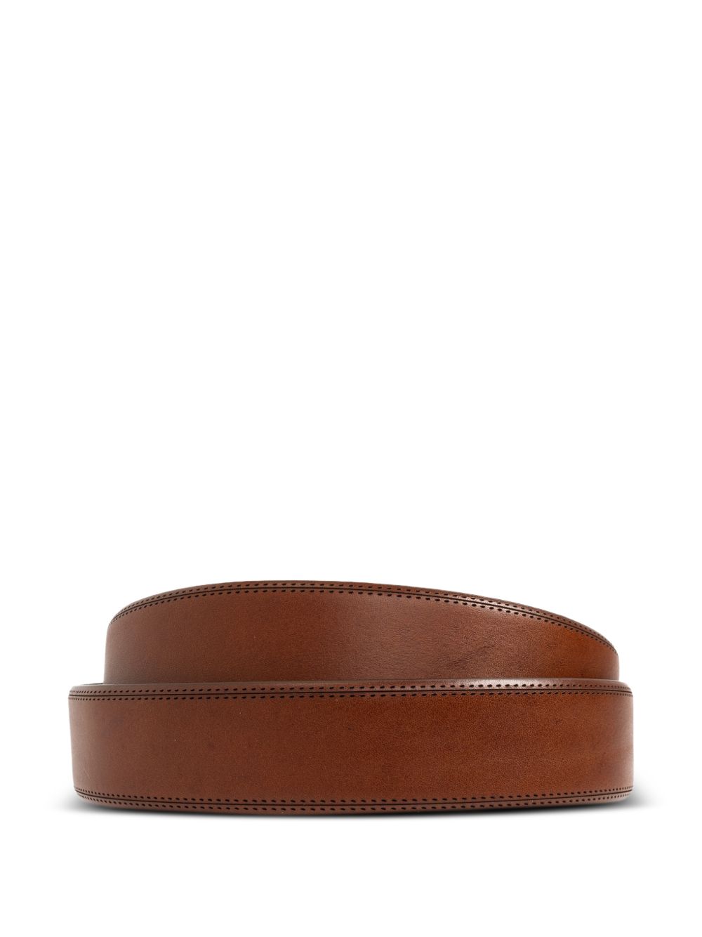 MAX MARA Cintura marrone in pelle con fibbia dorata 