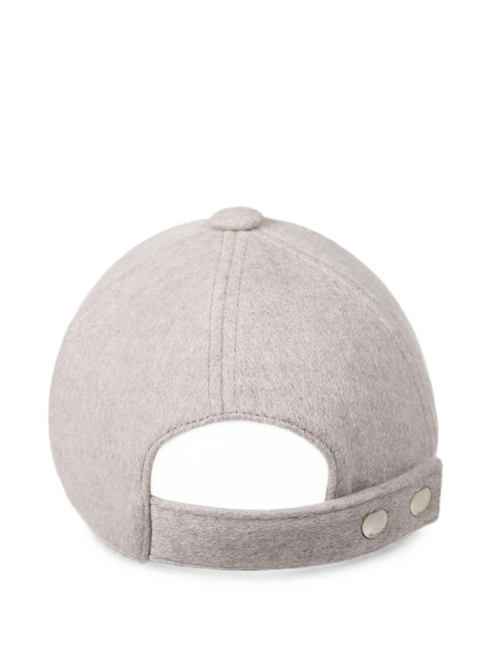 MAX MARA Cappello grigio in lana e cashmere con logo applicato 