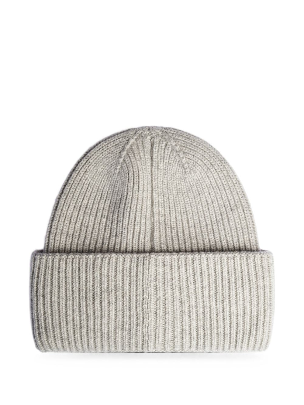 MAX MARA Berretto in cashmere grigio con logo ricamanto 