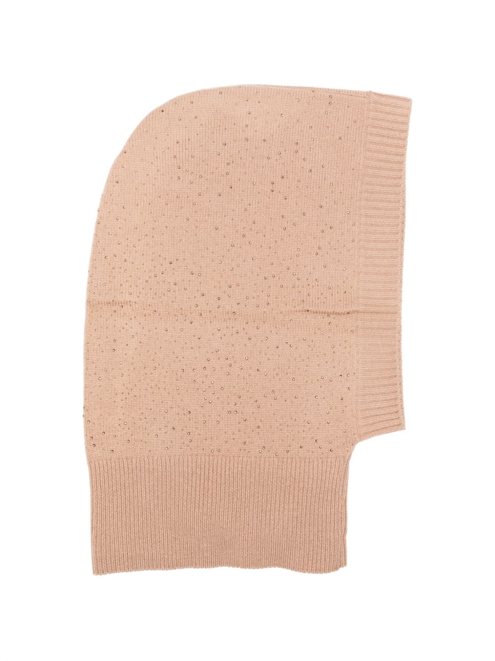 MAX MARA Passamontagna MXAJunior rosa in lana con strass 