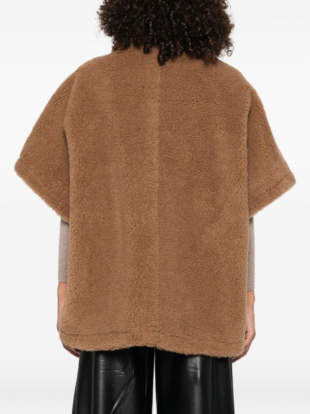 MAX MARA Mantella in tessuto teddy color cammello 