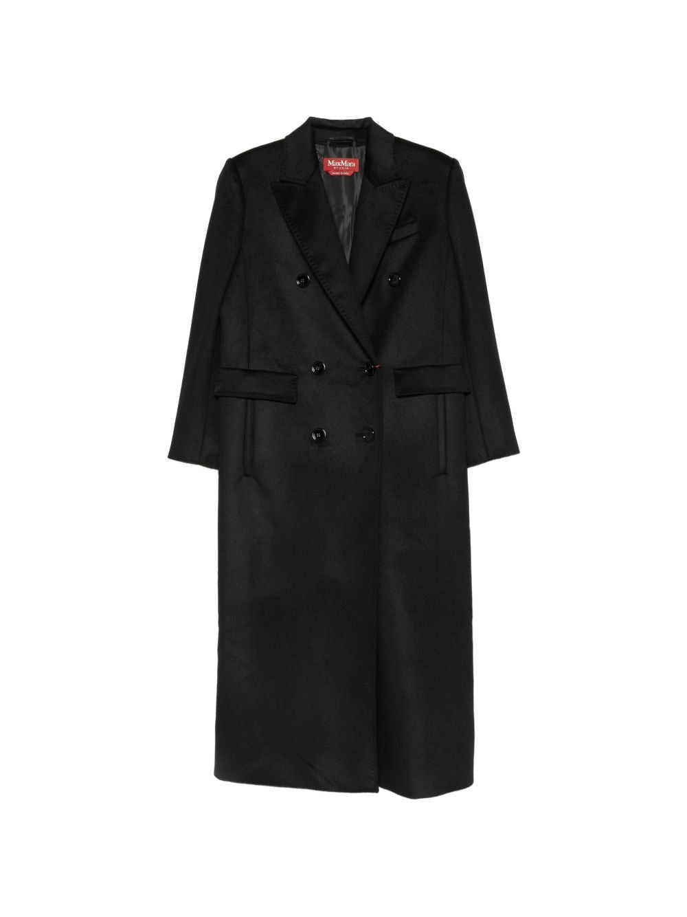 MAX MARA STUDIO Cappotto Lungo Nero in Lana 