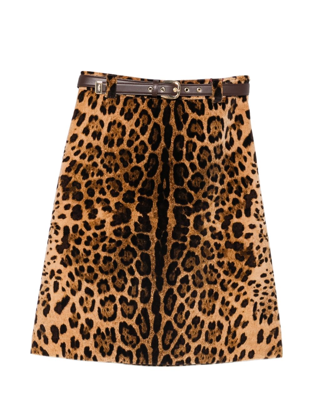 MAX MARA STUDIO Gonna Corta Leopardata in Velluto 