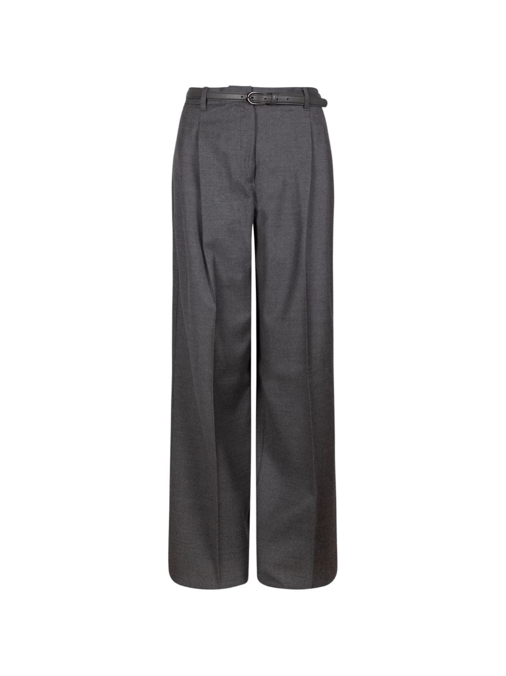 MAX MARA STUDIO Pantaloni Sartoriali in Lana Grigio Scuro 