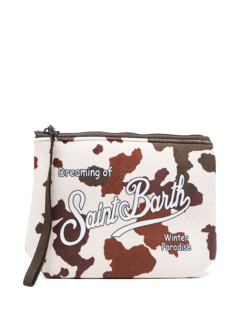MC2 SAINT BARTH Pochette Aline marrone con texture Cow 