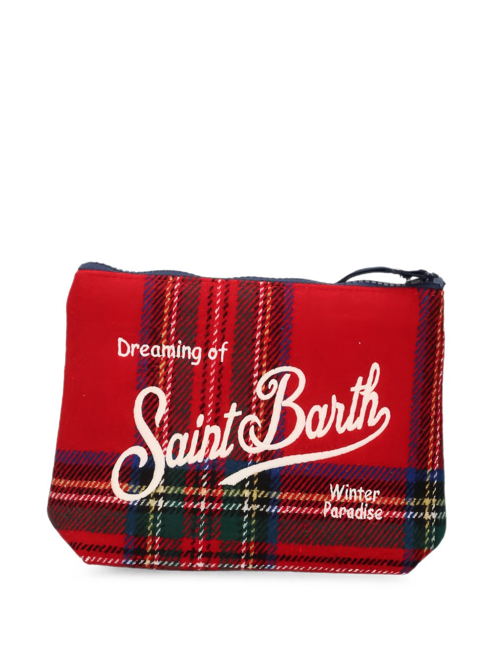 MC2 SAINT BARTH Pochette Tartan rossa Effetto Lana 