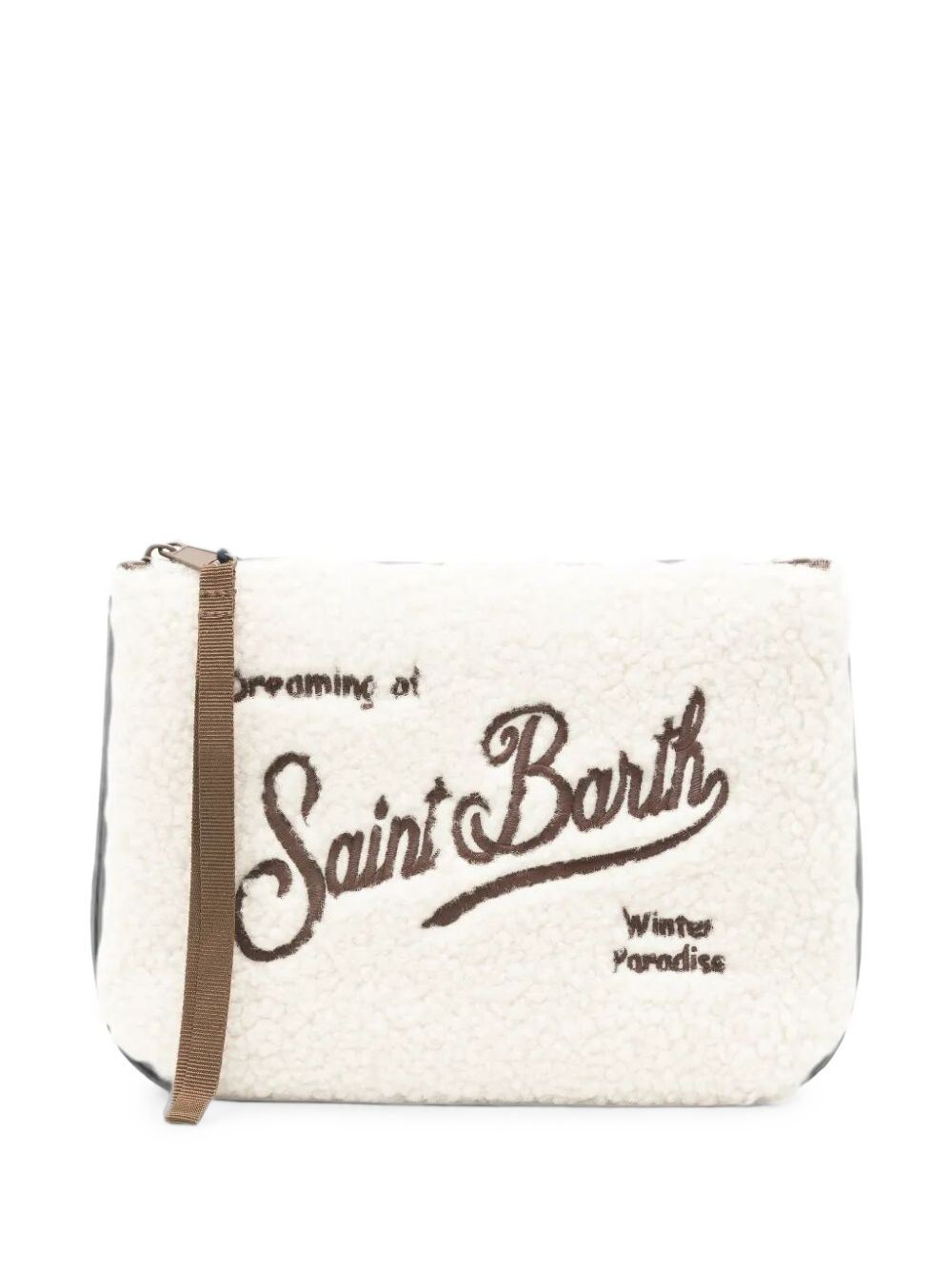 MC2 SAINT BARTH Pochette panna in tessuto teddy 
