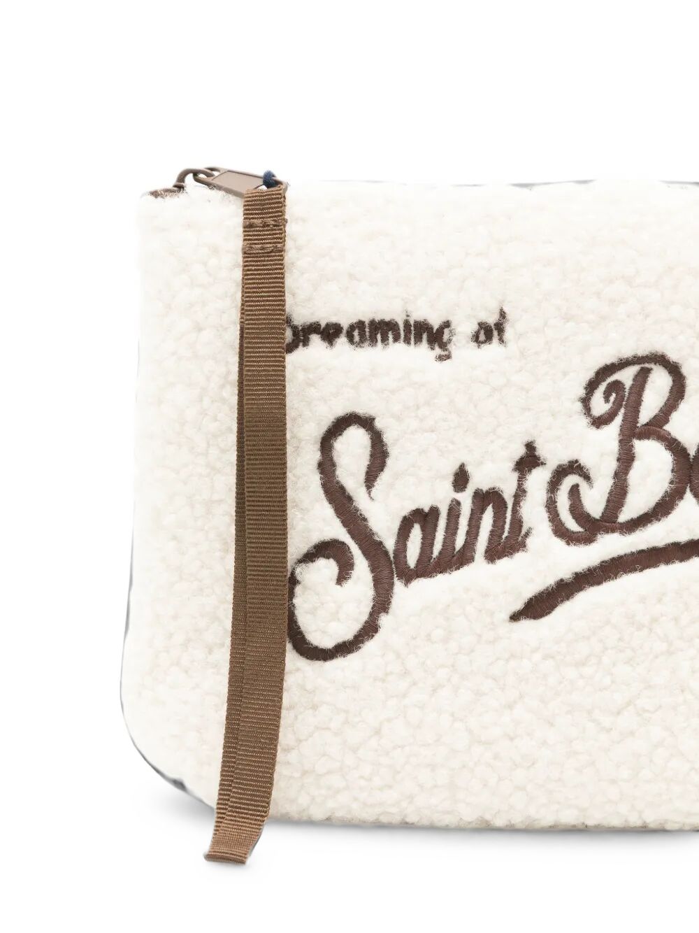 MC2 SAINT BARTH Pochette panna in tessuto teddy 