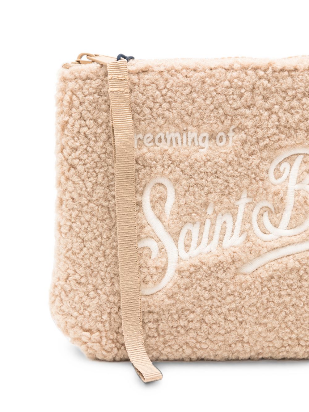 MC2 SAINT BARTH Pochette beige in tessuto teddy 
