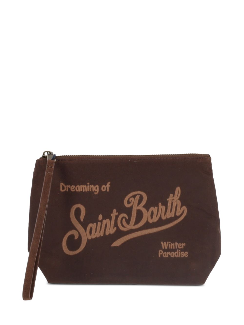 MC2 SAINT BARTH Pochette Aline Wax marrone con logo 