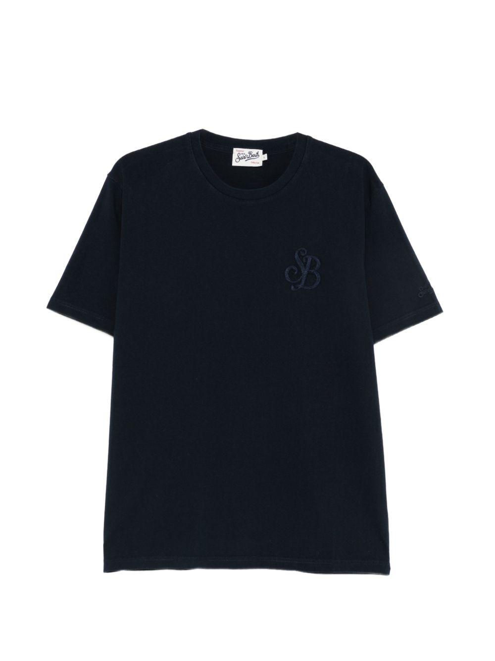 MC2 SAINT BARTH T-shirt in cotone con logo ricamato blu 