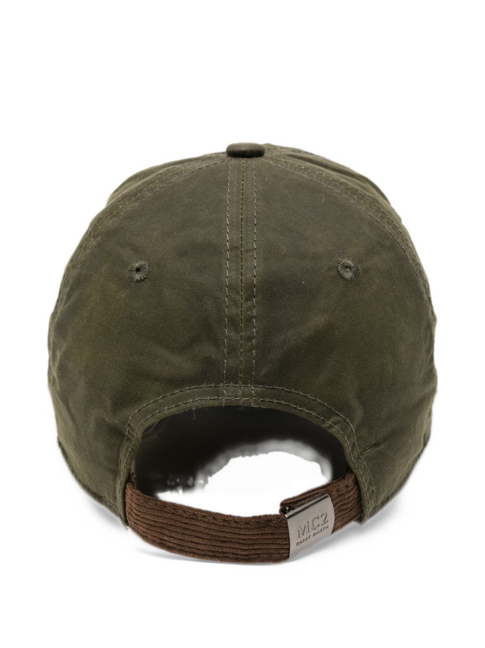 MC2 SAINT BARTH Cappello da baseball Baseball Wax Corduroy verde con logo 