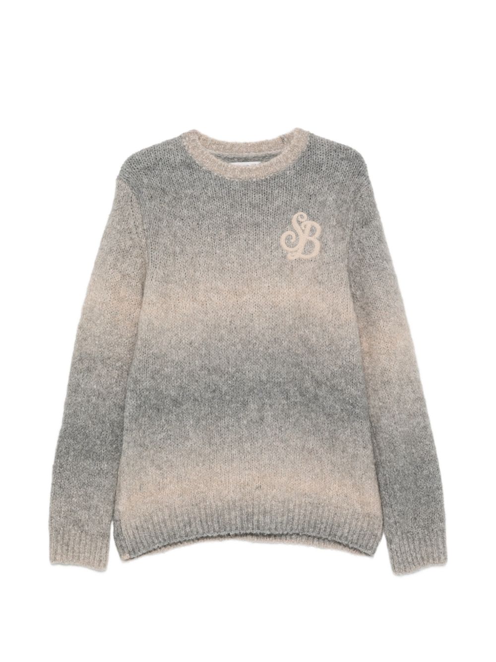 MC2 SAINT BARTH Maglia Dusk grigia in lana e alpaca con logo iniziali 