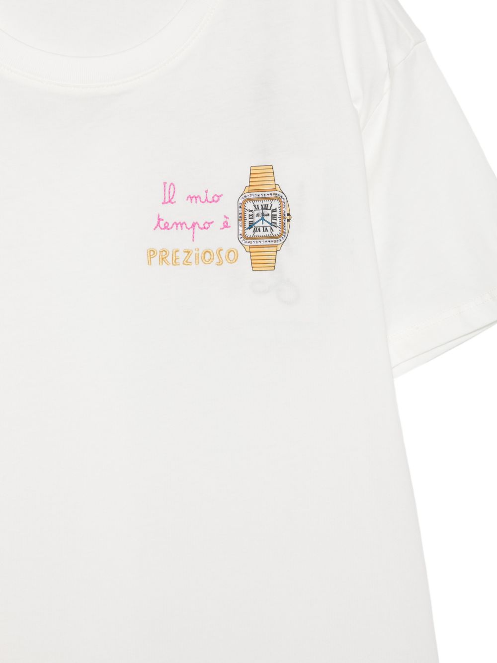 MC2 SAINT BARTH T-shirt bianca Emilie "Il mio tempo è prezioso" 
