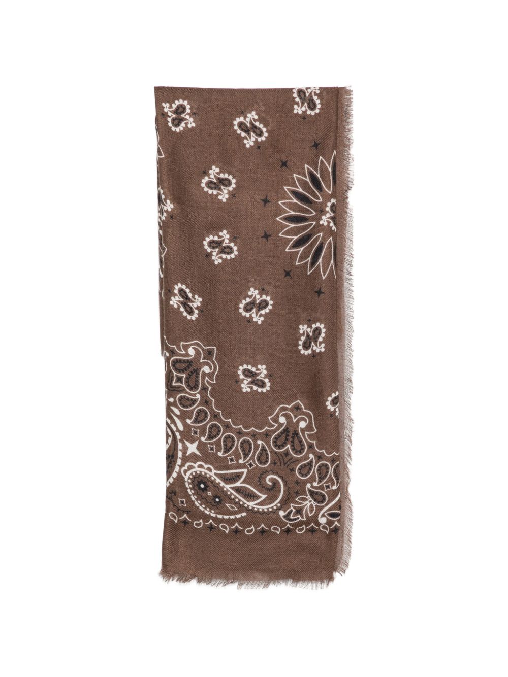 MC2 SAINT BARTH Foulard marrone con stampa paisley 