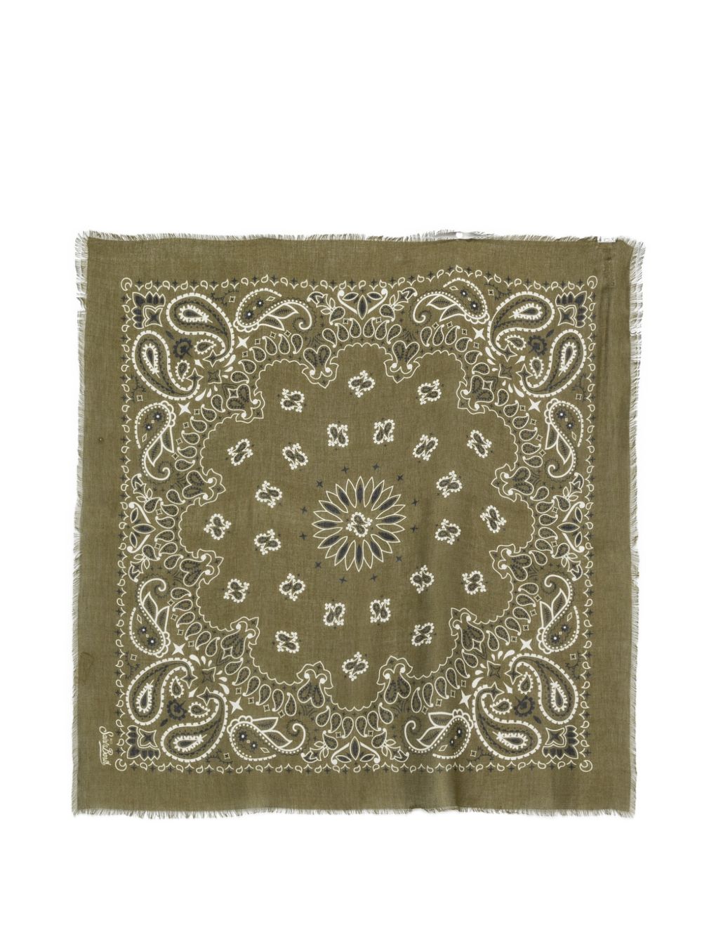 MC2 SAINT BARTH Sciarpa leggera verde con stampa paisley 