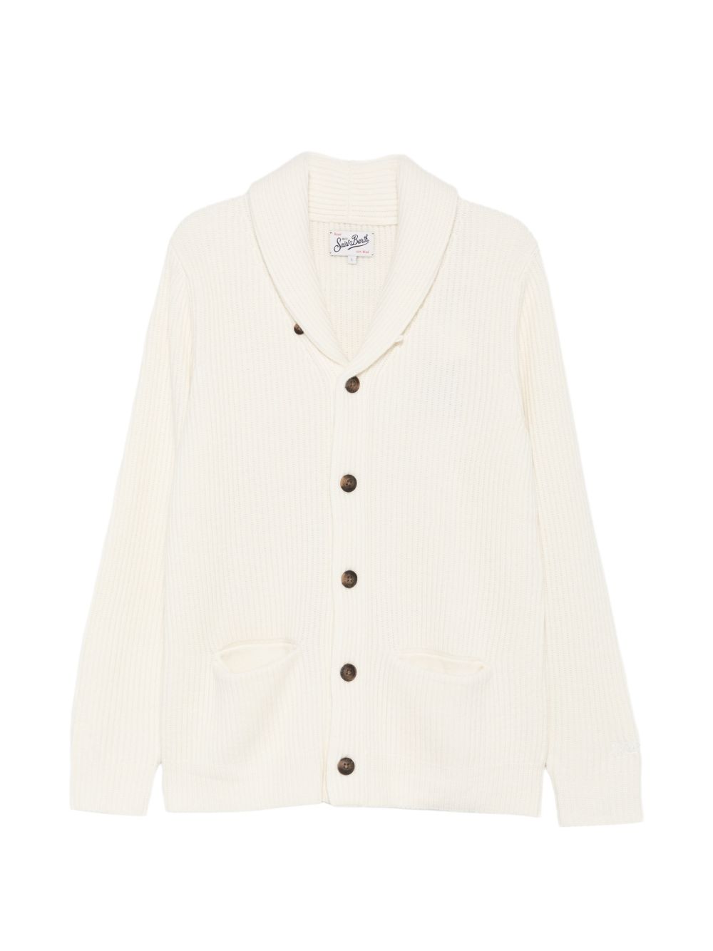 MC2 SAINT BARTH Cardigan bianco in lana con bottoni 