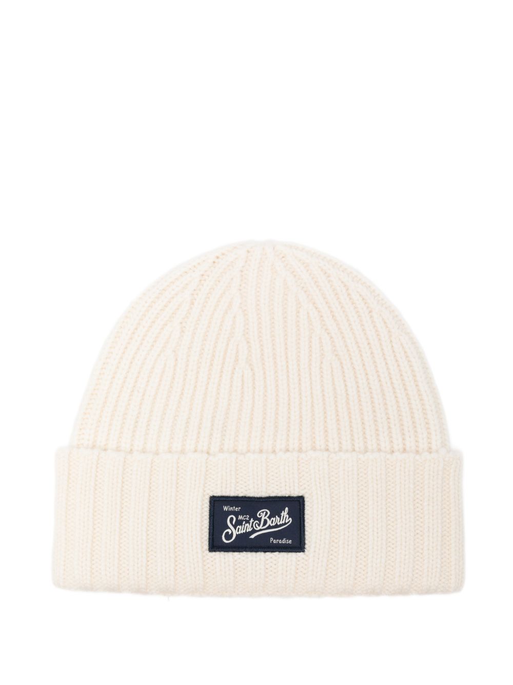 MC2 SAINT BARTH Berretto bianco con patch logo 