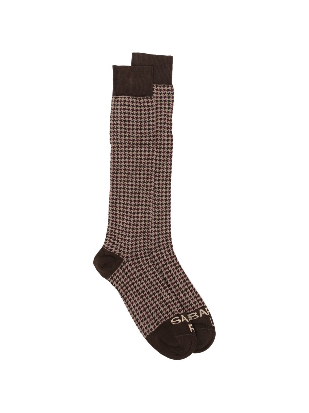 MC2 SAINT BARTH Calzini in pied de poule marrone e beige 