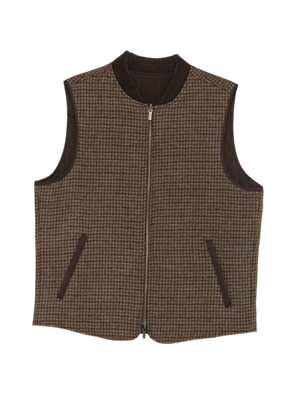 MC2 SAINT BARTH Gilet Spencer in pied de poule marrone 