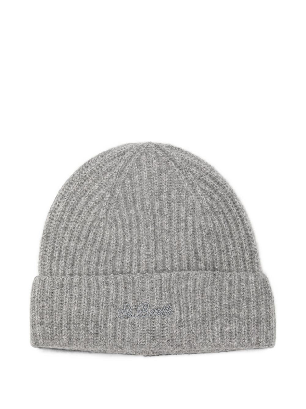 MC2 SAINT BARTH Berretto in cashmere grigio a costine 