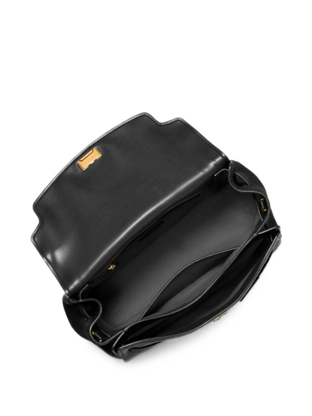 MICHAEL KORS Borsa a mano in pelle nera con fibbie dorate 