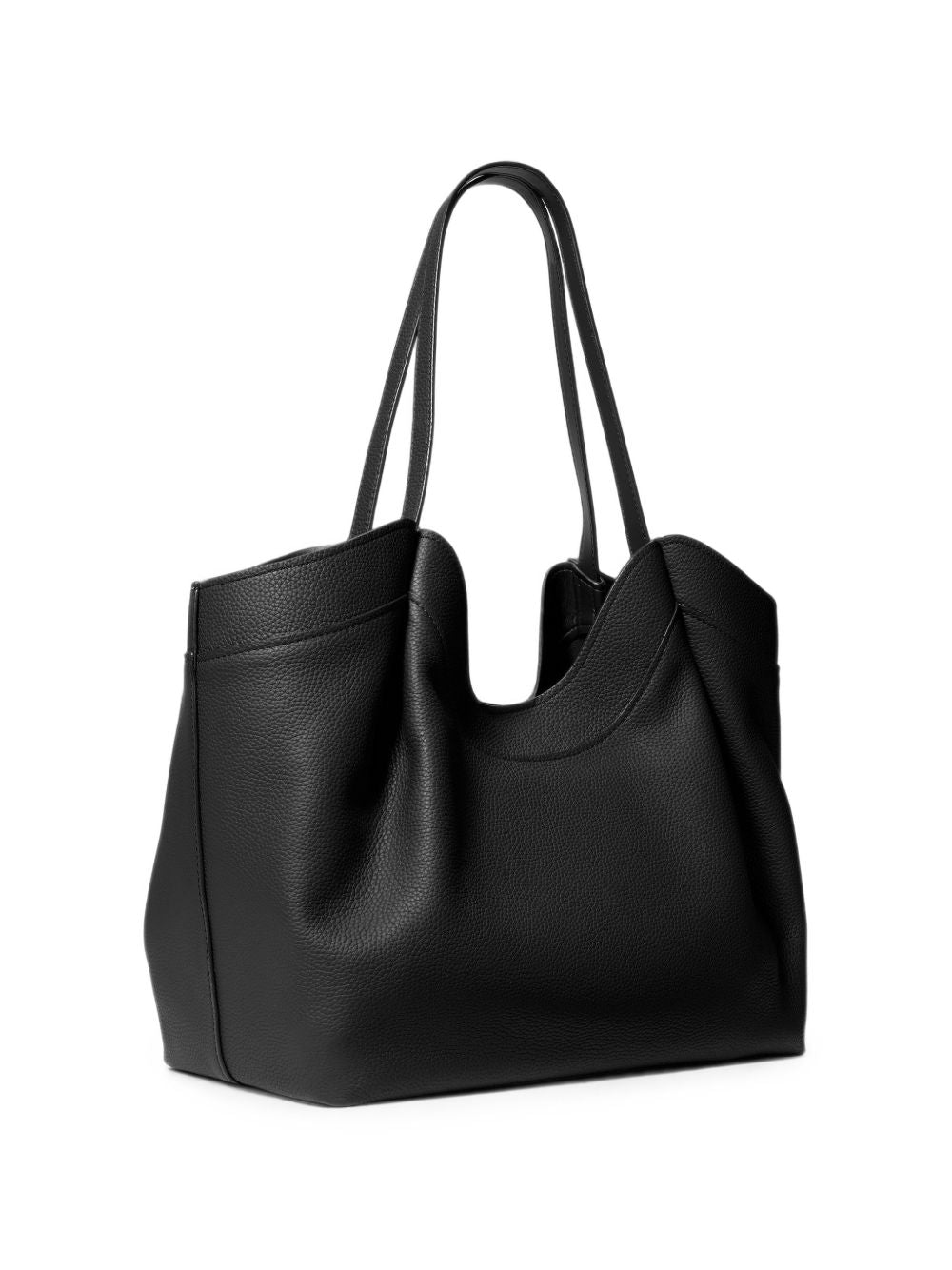 MICHAEL KORS Borsa a spalla nera in pelle morbida con charm dorato 